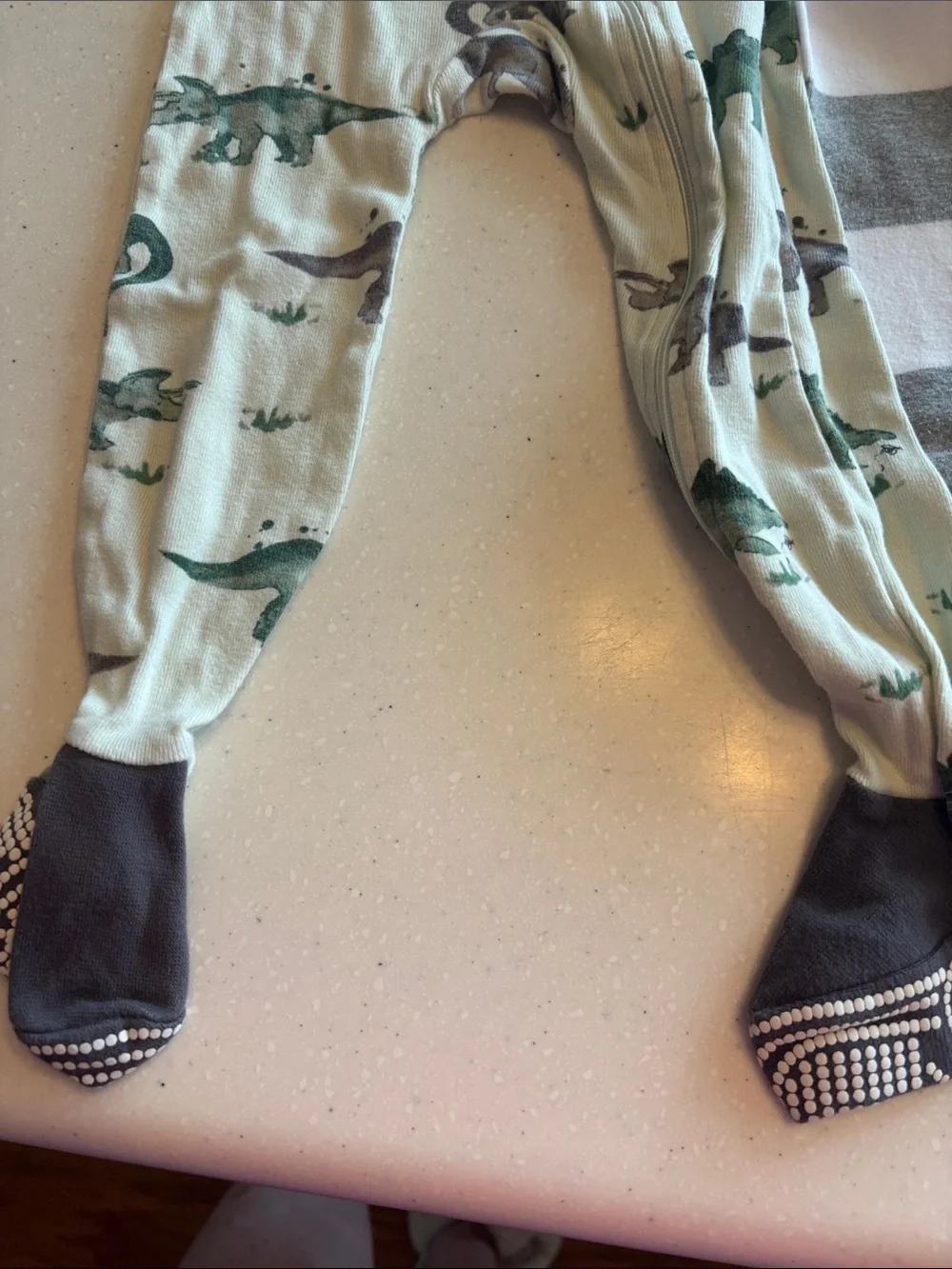 Toddler Gray & White Striped Pajama Set, 1-pc dino sleeper, 2-pc turtle set